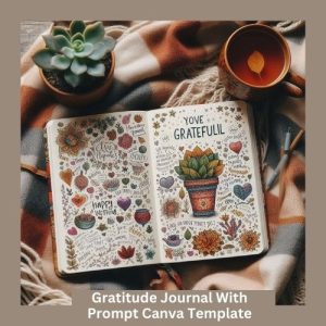 Gratitude Journal With Prompt Canva Template