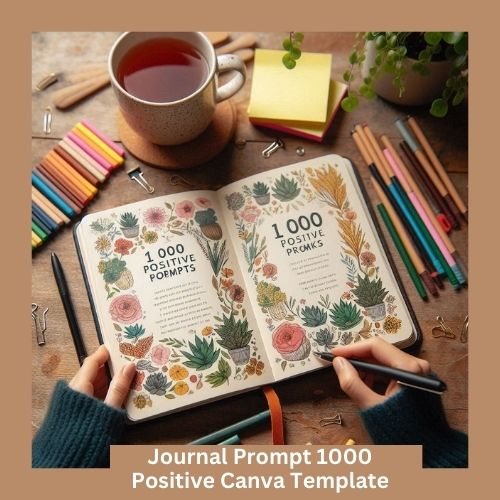 Journal Prompt 1000 Positive Canva Template
