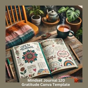 Mindset Journal 120 Gratitude Canva Template